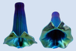Art Glass Favrile Gold or Blue Callalily Lily Shade - $65.00