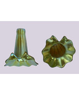 Art Glass Favrile Gold or Blue Split Lily Shade - £48.58 GBP