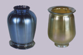 Art Glass Favrile Gold or Blue Squash Blossom Shade - £84.35 GBP