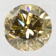 0.63 Carat Round Cut Diamond Fancy Brown Color Loose Natural I1 IGI Certificate - £466.54 GBP