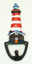 Nautical Hand-Painted Cast Iron Lighthouse Hook in Red - £6.77 GBP
