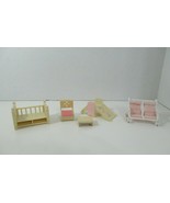 Sylvanian Families Calico Critters slide crib chair double stroller USED flaws - $13.37