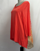 Apt 9 Tunic Pleated Back Women&#39;s 3/4 Sleeve Swing Top Size M coral - £7.97 GBP