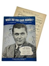 When Did You Leave Heaven 1936 VTG Piano Sheet Music Tony Martin Sing Baby Sing - £6.98 GBP