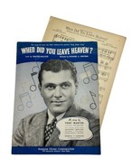 When Did You Leave Heaven 1936 VTG Piano Sheet Music Tony Martin Sing Ba... - $8.86