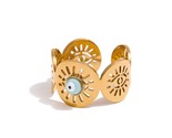  eye bead opening ring for women new design golden statement charm jewelry anillos thumb155 crop