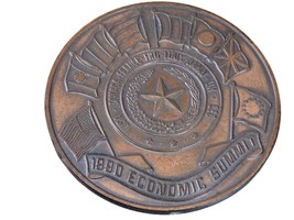 1990 Houston Texas World Economic Summit Bronze Medal - £71.05 GBP