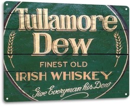 Tullamore Dew Irish Whiskey Logo Retro Wall Decor Bar Man Cave Metal Tin Sign - £9.29 GBP