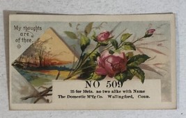 My Thoughts Are Thee Flowers Calling Card Victorian Trade Card VTC1 - £5.34 GBP