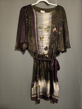 Suzi Chin Maggy Boutique Dress Floral Print Tie Waist Dolman Sleeve 10 - $432.04 MXN