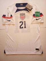 Giovanni Reyna USA USMNT 2022 World Cup Match Slim Fit White Home Soccer Jersey - £79.92 GBP