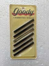 Goody Stay Tight Clasp 6 Clip Hair Barrettes 1995 Black 3” 73391 USA Vintage - £93.12 GBP