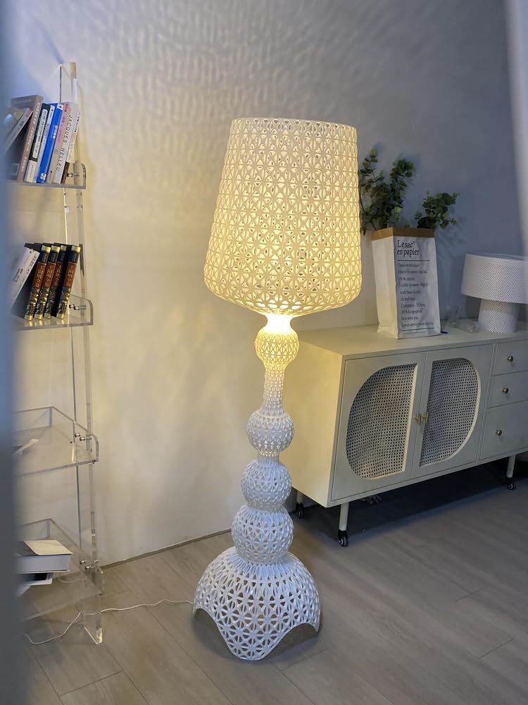 interoknack Luxury Hollow-Crafted Art Floor Lamp, INS Style Modern White Designe Item image 5