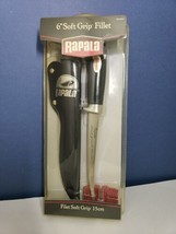 Rapala 6&quot; Soft Grip Fillet Knife With Single Stage Sharpener And Sheath NOS - $13.86