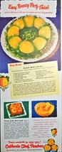 Canned Cling California Peaches Recipes 1947 Vintage Print Ad - $9.55