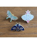 Set of 3 BUTTERFLY Enameled Scatter Pins Blue, Pink, Green Each Unique D... - €9,36 EUR