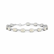 ANGARA Oval Opal Infinity Link Bracelet with Milgrain in 14K Gold (A, Size-6x4) - $1,439.10