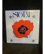 Vintage 1983 Poppyfield Press  Poppies Stolat Hot Pad Trivet - £5.50 GBP