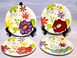 Laurie Gates Melamine Plates Studio California 9&quot; Floral Pattern - Set Of 6 - £14.36 GBP