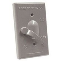 NEW BELL WEATHERPROOF 5121-5 GRAY METAL SINGLE GANG SWITCH AND COVER 132... - $16.99