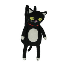 Cute Furry Plush Black Cat Mini Backpack Stuffed Animal Shoulder Fashion Bag - £28.74 GBP