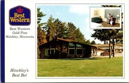 One(1) Hinckley Minnesota Best Western Gold Pine Wood Panel Van Vintage Postcard - £7.43 GBP