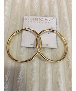 Argento Vivo STERLING SILVER Thick Hoop Earrings GOLD Color 2.5” NEW - €75,69 EUR Argento Vivo STERLING SILVER Thick Hoop Earrings GOLD Color 2.5” NEW - €75,69 EUR