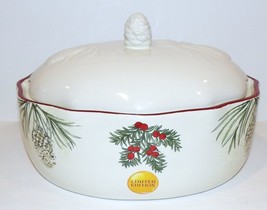 BETTER HOMES &amp; GARDENS HERITAGE WINTER FOREST 2 QT OVAL COVERED CASSEROL... - $87.11