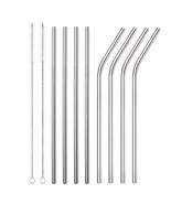 4 pcs Stainless Steel Straw Reusable Metal Drinking Straw With Cleaner B... - £8.27 GBP