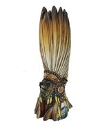 Southwestern Native American Alpha Wolf Chieftain with Roach Headdress Vase - €26,41 EUR