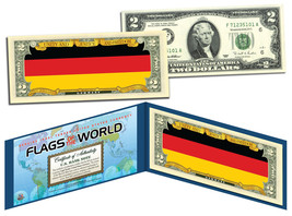 GERMANY - Flags of the World Genuine Legal Tender U.S. $2 Bill Currency - £11.24 GBP