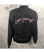 Forever 21 &quot;Love Yourself&quot; embroidered bomber jacket Size Small - $436.30 MXN