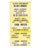 WILLIAM S. BURROUGHS JOHN GIORNO 1983 Concert Ticket - £19.65 GBP