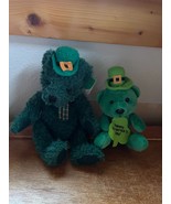 Lot of Russ Berrie Green Plush KELLY St. Patrick’s Day Teddy Bear &amp; Smal... - £8.88 GBP