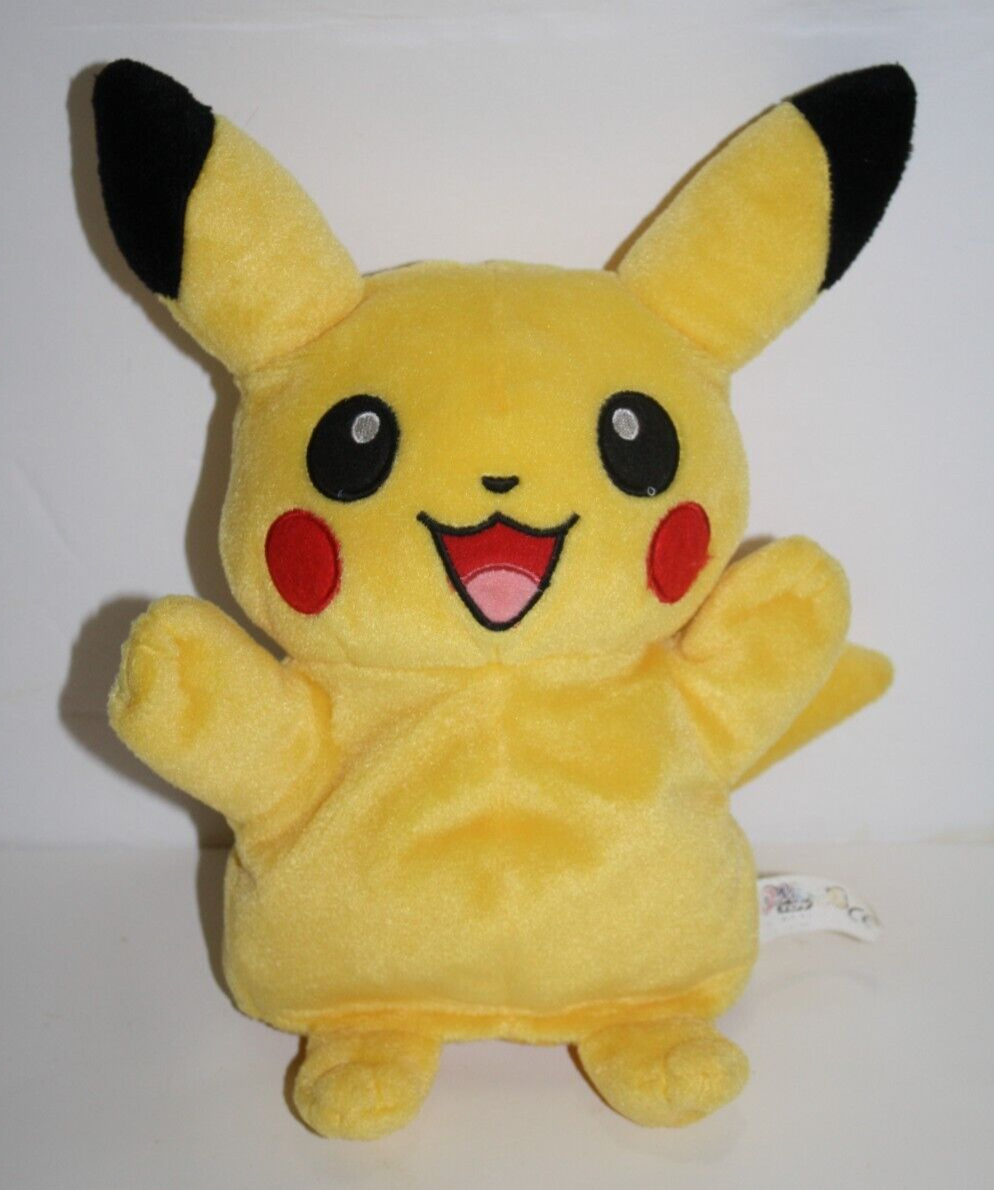 Primary image for Pikachu Pokémon Hand Puppet 11" Omega Toy Soft Plush Yellow Stuffed Animal Rare