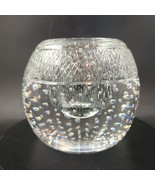 Thomas Webb England Clear Glass Controlled Bubble Match Stick Holder, DI... - $95.00