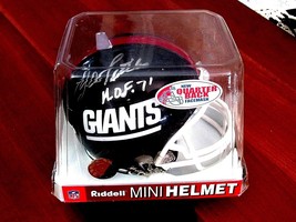 YA TITTLE NEW YORK GIANTS HOF QB SIGNED AUTO VTG RIDDELL MINI HELMET JSA... - $148.49