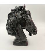Vintage Large 9 Inch Tall Black Horse Head Bust Chess Knight Candle - $31.51 CAD