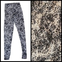 Onzie X The Bar Method Leggings Gray Black Print Full Length M/L Yoga Spandex - £20.86 GBP