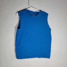 Boys Fruit Of Loom Arm Less T Shirt, Blue, Gently Used, Size Med 8 - £3.15 GBP