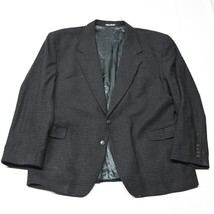 Fenzia 50R Black Check Lambswool Cashmere Flannel Mens Blazer Suit Jacket Coat - $69.99