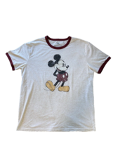 Vintage Disney Standing Mickey Mouse T-Shirt Men&#39;s Large  Short Sleeve Ringer - £13.74 GBP