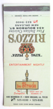 La Strada / Rizzo&#39;s  New Orleans, Louisiana Restaurant 30 Strike Matchbook Cover - £1.59 GBP