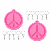 with Keyring Resin Crafts Jewelry Making Cake Tools Clay Mold Keychain Molds Sil - £10.35 GBP