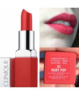 Clinique Pop Lip Colour + Primer Lipstick Lip Stick RUBY Pop 03 RED Berr... - $88.61