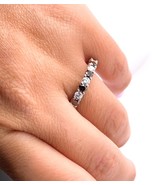 14K White Gold Round Red &amp; White Eternity Lab Grown Diamond U Shape Band... - $3,433.79 CAD