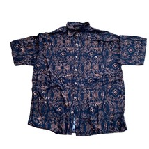 Puritan Mens Hawaiian Shirt XL Short Sleeve Pocket Black Brown - £8.64 GBP