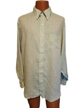 Brooks Brothers Irish Linen Shirt Mens Size XL Long Sleeve Green - £19.63 GBP