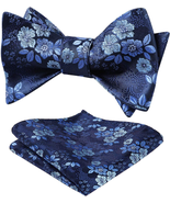 HISDERN Bow Ties for Men Floral Bowties Mens Self Tie Bow Tie Handkerchi... - £12.12 GBP