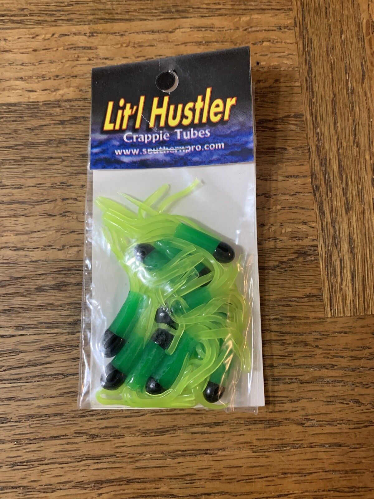 (1) Southern Pro Bait Litl Hustler Crappie Tube Blk Grn Chart 10pk - $7.77
